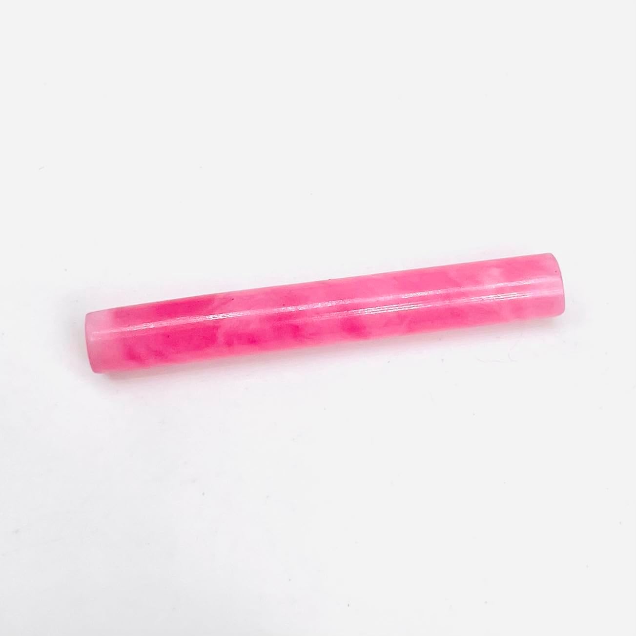 Rose Quartz Stone Tribal Septum Tusk Tube | Handmade Double Flared Septum Jewelry | Crystal Nose Ring Stretcher Plug | Boho Ethnic Body Piercing Jewelry for Men & Women