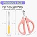 Cat Nail Clippers with Nail File, Kitten Claw Nail Clippers for Trimming, Stainless Steel Pet Bearded Nail Clippers Tool for Dragon, Guinea Pig, Rabbits, Birds, Ferret Small Breed Animals(Green/Pink)