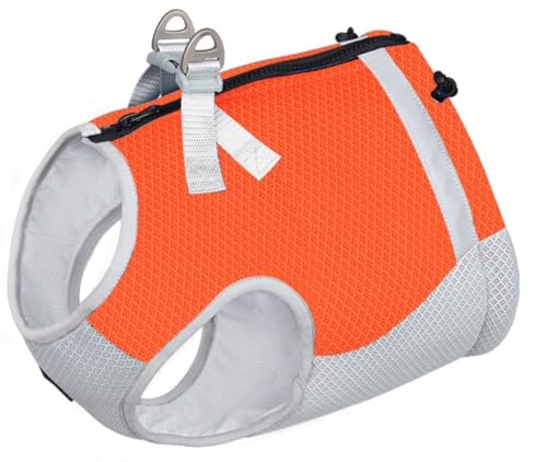 Brfveob クールベスト 犬 冷感犬服 小型犬 中型犬 ペットクーリングベスト ペット用品 ドッグウェア 冷却コート ひんやり 夏 ベスト クール犬用夏服 夏服 熱中症対策 暑さ対策 快適 着脱簡単 通気 汗吸収 冷却 軽量 散歩 外出 散歩 (オレン