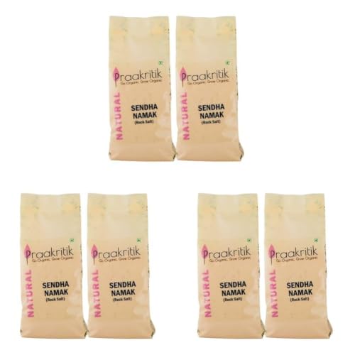 Image of Praakritik Natural Rock Salt 2Kg (4x500g), Pure & Unrefined Sendha Namak, Mineral-Rich, Ideal for Cooking & Healthy Lifestyle (Pack of 3)