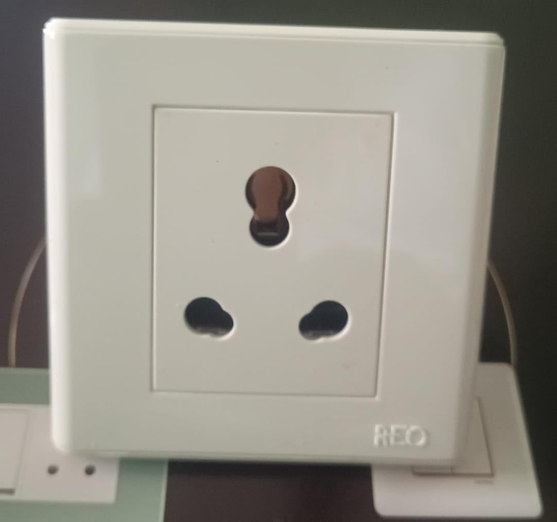 AC Socket Combo of 2M Plate + 6/16A 3 Pin Power Socket, White-image-34