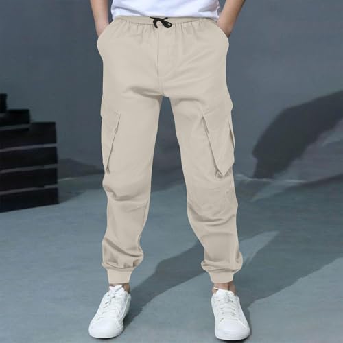 Cargo Pants Boys Childrens Sports Casual Pants Stretch Elastic Waist School Kids Twill Joggers Waterproof2