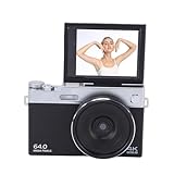 Akozon Fotocamera Mirrorless retrò HD per Fotocamera Digitale 4K da 64 MP con Schermo Ribaltabile da 2,88 Pollici per i Viaggi (Black)