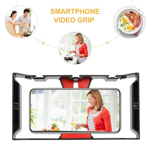 Estabilizador de mano PHENOFICE con soporte portátil para vídeo y dos orificios de micro 5