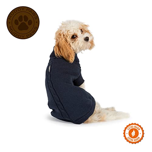 Ancol Cable Knit Dog Jumper in Blue, Extra Warm and Cosy Woollen Sweater - Image 2