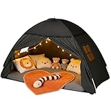 Bed Tent Full Size for Girls & Boys - Indoor Privacy Toddler Sleeping Teepee with Blackout Design, Breathable Portable Bed Tent for Drafty Rooms, Cottage Floor Camping (Full Black)