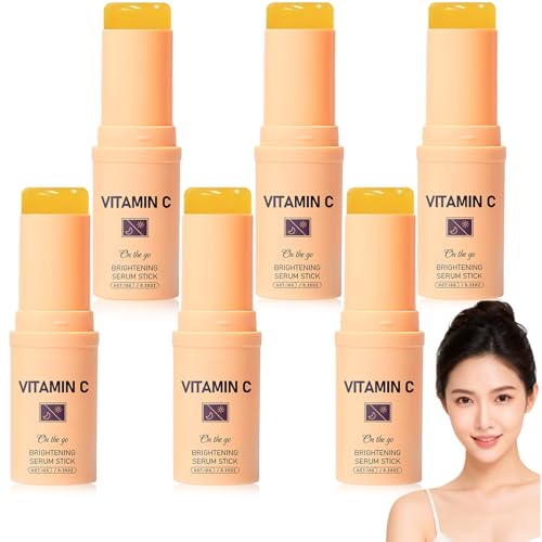 Suero aclarador de vitamina C para piel radiante, bálsamo de ojos con vitamina C contra líneas finas y arrugas, suero blanqueador e hidratante para rostro y cuerpo (6 unidades)