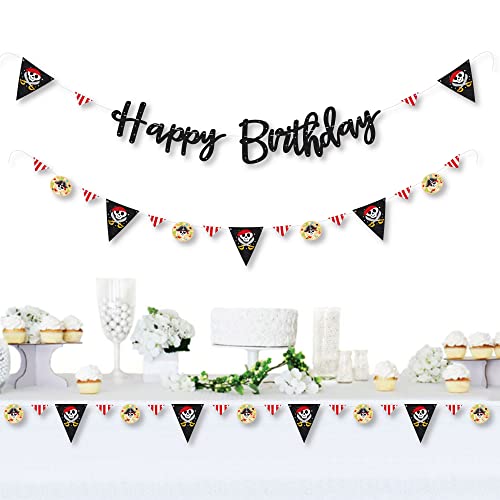 Big Dot Of Happiness Pirate Ship Adventures - Skull Birthday Party Letter Banner Decoration - 36 Banner Cutouts And Happy Birthday Banner Letters #TOP1