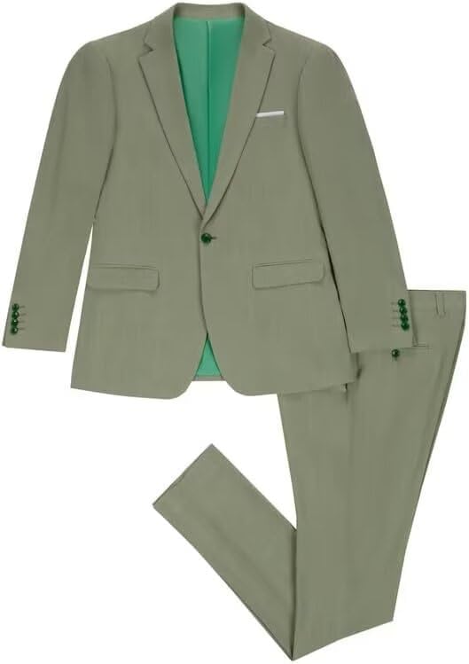 Bofan 2 Piece Linen Suits for Men Slim Fit Casual Beach Wedding Summer Grooms Groomsmen Linen Blazer Pants Suit - Image 2