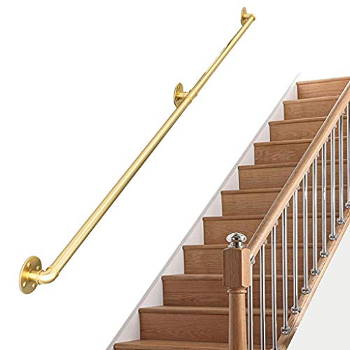 Rampe d'escalier dorée 180 cm en fer forgé au design moderne - 3