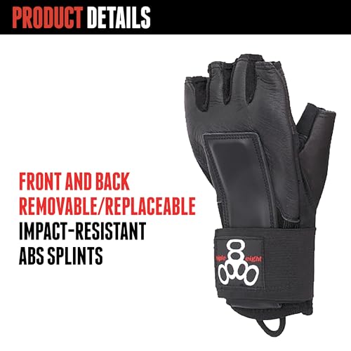 Triple Eight Hired Hands Skateboarding Wrist Guard Gloves, Small , Black