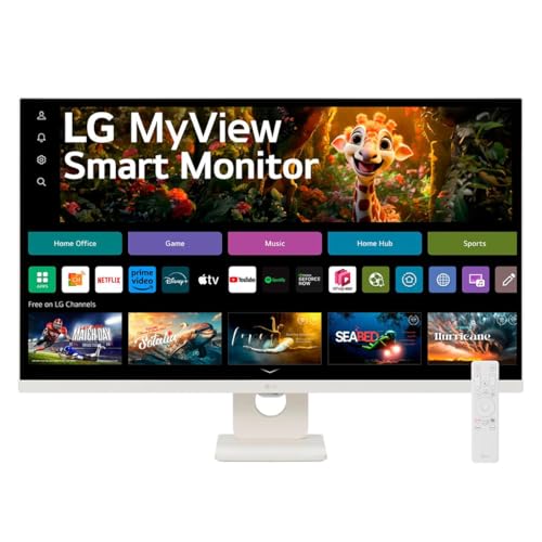 Image of LG MyView 32SR73U 31.5" 16:9 4K Ultra HD USB-C VA HDR LCD Smart Monitor with WebOS, White