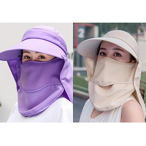 JDkilp Hombres Mujer Sombrero for El Sol Anti-Ultravioleta, Sombrero De ala Ancha Secado Rápido Respirable for Equitación, Camping, Senderismo (Color : Purple and Beige, Size : XL) Cover