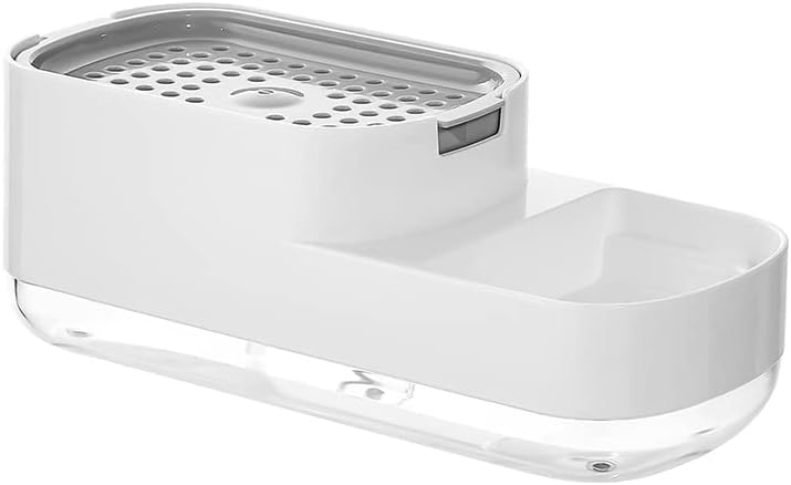 Dispensador de jabón para fregadero de cocina, dispensador de jabón 2 en 1 y soporte de esponja para fregadero de cocina. Dispensador de jabón de 21