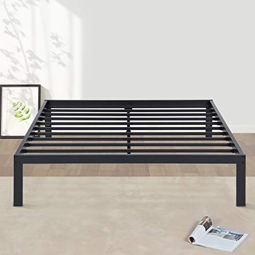 Olee Sleep New Dura Metal Steel Slate Bed Frame, Full, Black
