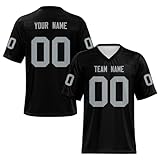 Custom Football Jersey, Football Jerseys Personalized Name/Number, Football Shirt for Men Women and Youth (Raider Black)