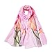 Produktbild TXGLGWA Mode Frauen Drucken Floral Soft Wrap Schal Hochwertige Damen Blume Seide Schals Frühling Sommer Chiffon Schal   Pink