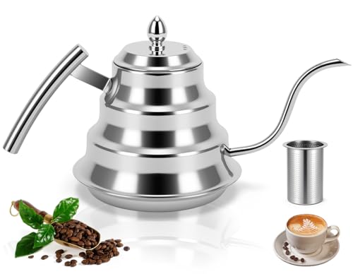 Chaleira Gooseneck de Aço Inoxidável 1,2 L com Filtro