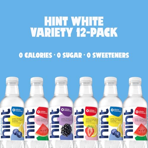 Image of Hint Bottled Water, Red & White Variety Pack Bundle - Purified Flavored Water with Zero Calories, Sugar Free, Natural Flavors - 16 Fl Oz (Pack of 24)