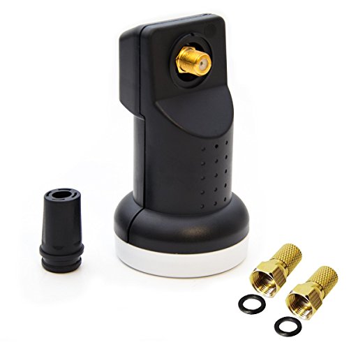 PremiumX Single LNB para 1 suscriptor Convertidor de se�al de alta calidad 0.1 dB Cabezal receptor de TV digital por sat�lite HDTV Full HD 3D 4K + 2 F-Conecteur