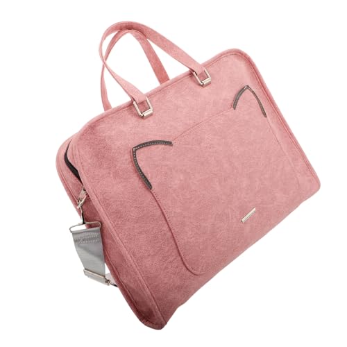 Bolso tote grande para mujer Operitacx de color rosa con ruedas para portátil