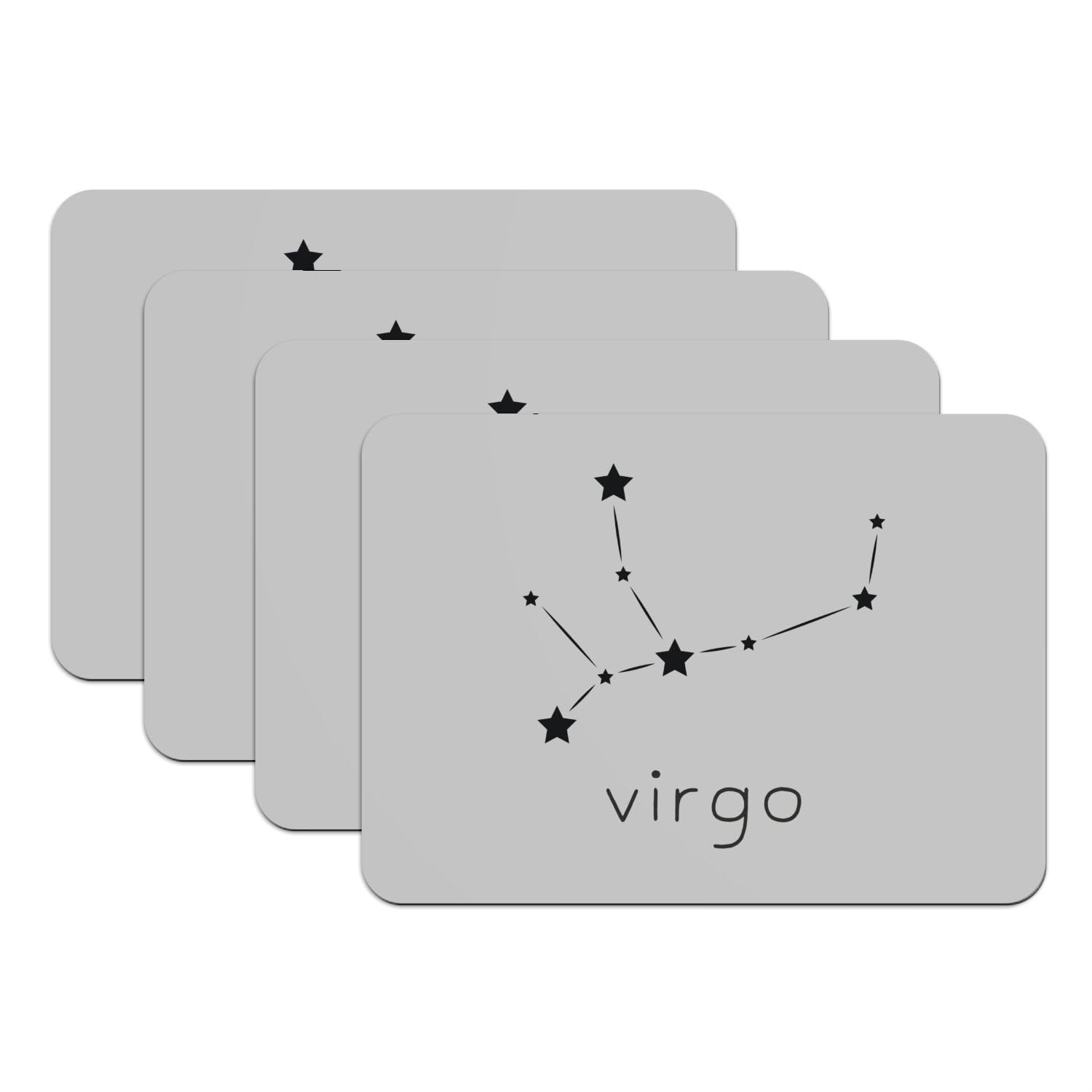 Sets de table constellation gris en caoutchouc pour repas astro