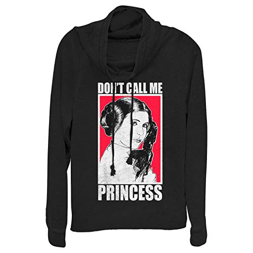 Pull Star Wars en maille noire de qualité supérieure avec col drapé pour femme