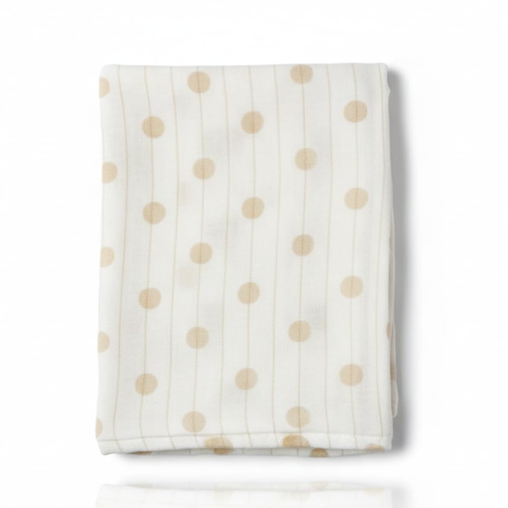 Premium 100% Cotton Muslin Baby Swaddle Wrap - Extra Large 120 x 120 cm - Ultra Soft, Breathable Blanket for Newborns & Infants (Yellow, DOTS)-image-21