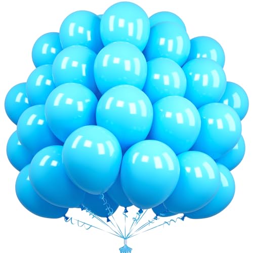 Unisun Ballons Bleu Ciel - 50 Pièces 12 Pouces Pour Hommes Garçons Fête d'Anniversaire Nuptiale Baby Shower Mariage Remise Des Diplômes Festival...