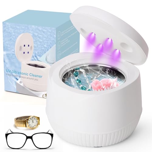 Livoni Ultrasonic Retainer Cleaner, UV Ultrasonic Cleaner Machine for Dentures, Dental Pod, Aligner, Whitening Trays, Mouthguards, for All Dental Appliances