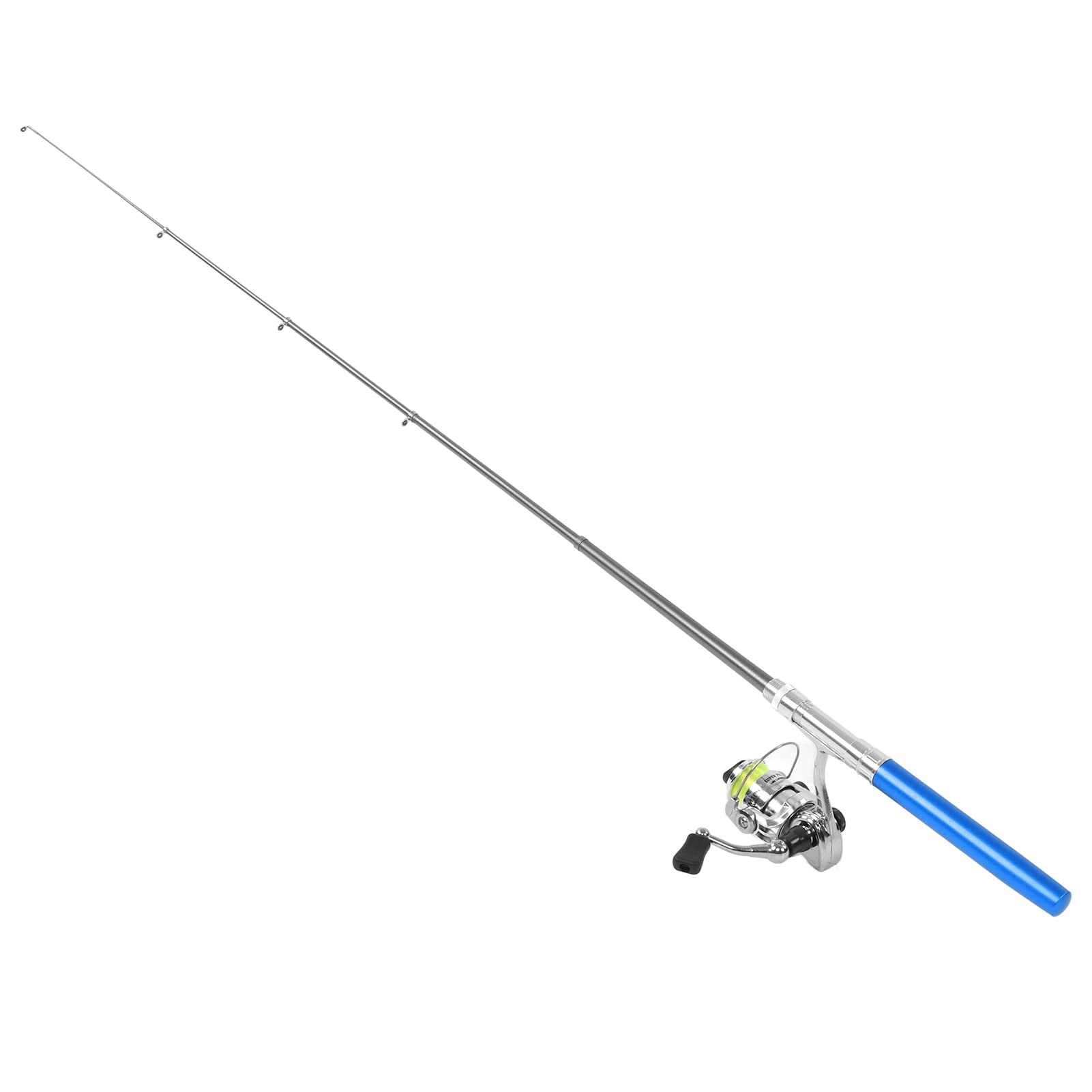 YUYTE Tragbare Kombination aus Angelrute und Rolle in Stiftform – Kompakte Aluminium-Angelausrüstung für Fluss-, See- und Eisangelabenteuer