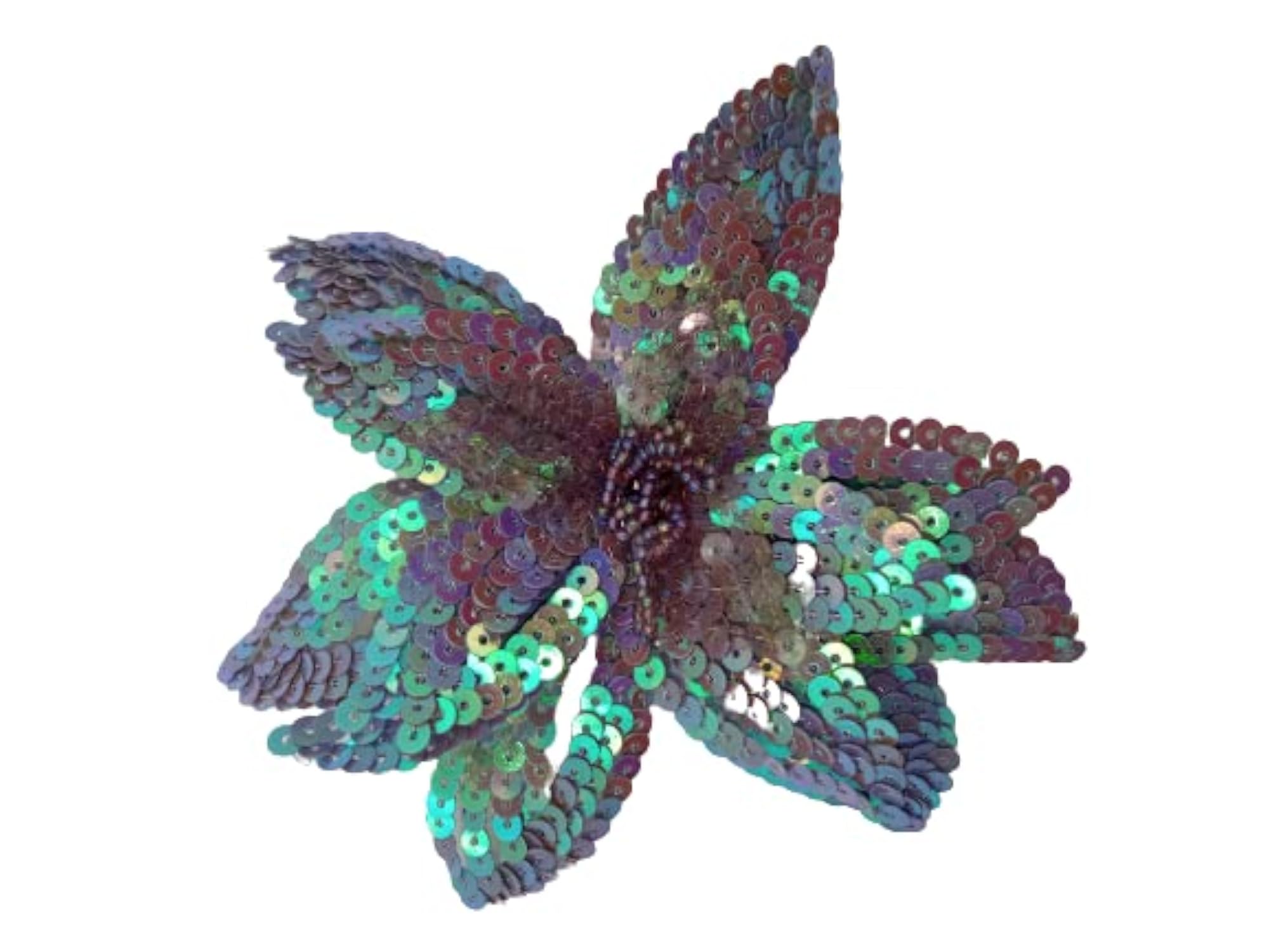 Sew On Beaded & Sequins Patch Motif Applique DIY, 10X10 Cm (Smooth)