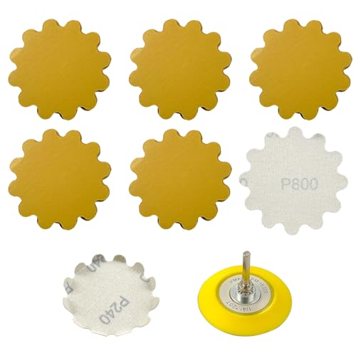 Image of 50 PCS 3 Inch Hook and Loop Sanding Discs - Wet /Dry Flex Edge Pads with Grits 800 - Compatible with Sanders & Hand Drills for Metal, Wood, Auto Projects