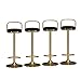 Barstühle Barhocker, einstellbare Höhenstühle, Swivel Samt-Sitzküche Inselhocker mit Rückenlehne und Fußstütze, moderner Barhocker-Set von 4 Tresenhocker Bistrohocker (Color : Black)