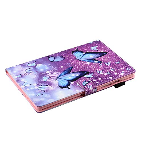 Samsung Galaxy Tab A7 10.4 Case 2020, Premium Pu Leather Folding Stand Cover For Galaxy Tab A 7 (Sm-T500/T505/T507 2020 Release) With Pen Holder & Multiple Viewing Angles - Purple Butterfly #TOP5