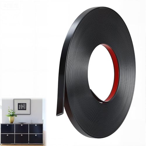 ddckj Molduras de Pared Autoadhesivas 7 m x 0.64 cm PVC Flexible Negro Moldura Adhesiva para Decoración de Espejos Ventanas Armarios y Bordes de Azulejos