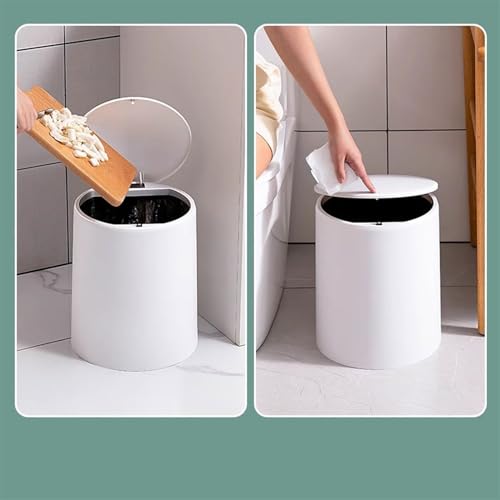 Corbeille à papier légère de luxe avec couvercle pour intérieur moderne - 7
