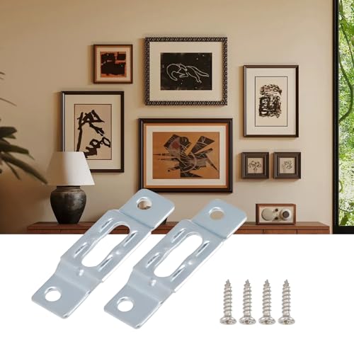Image of Oedema 30 Pcs Frames Hangers Picture Frame Lock Hardware Heavy Duty Picture Photos Hanging for Pictures, Painting ,Mirror, Silver