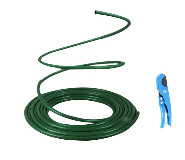 16ft Long 20mm Diameter Flexible Pipe PVC Tubing - Bendable Pipe Stem for Artificial Flowers Stem Balloon Arches Floral Wedding Decor DIY Crafts Cosplay Props (Green (16ft+1PCS Tubing Scissor))