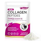 Multi Collagen Peptides Powder - Types I, II, III, V, X – Grass Fed, Pasture Raised - Supports Skin, Hair...