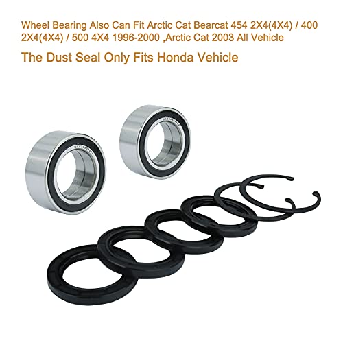 Wheel Bearing Fits For Honda Trx420 2007 2008 2009 2010 2011 2012 2013 2014 Replaces # 91051-Hc5-003 91051-Hc5-004 2Pcs,Dust Seal (40X58X7) 2Pcs Oil Seal (38X50X6) 2Pcs,Circlip (50Mm) 2Pcs. #TOP3