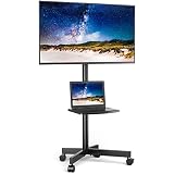 Rfiver Universal Mobile TV Cart for 23-60 inch Flat Screen TVs up to 88lbs, Portable Rolling TV Stan