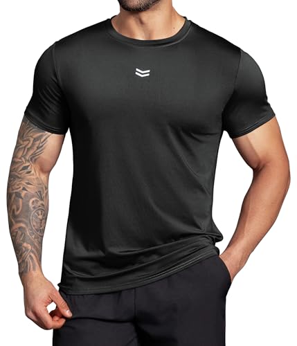 Boyzn Men's Workout T-Shirts UPF 50+ Sun Protection Running Shirts Athletic Sport Short Sleeve Crewneck Gym Tee Shirt for Men