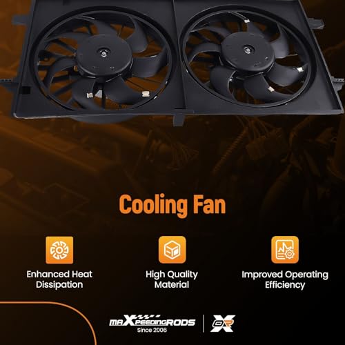 Image of maXpeedingrods 620-969 A /C Condenser Radiator Cooling Fan Assembly for Chevrolet Malibu 2004-2008, for Pontiac G6 2005-2009, for Saturn Aura 2007-2009 Replacement 22719384 GM3115208