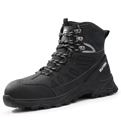 Image of Steel Toe Boots for Men Work Indestructible Safety Boots | Impact-Resistant, Puncture-Resistant, Comfortable, Wear-Resistant, Construction Factory, Warehouses, Jobsites