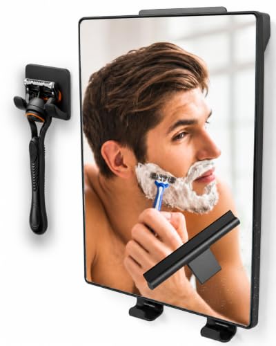 HONEYBULL Fogless Shower Mirror for Shaving with Water Tank, Adhesive Mount