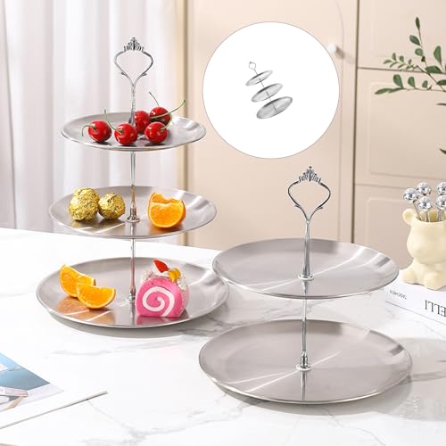 Plateau de service en acier inoxydable anti-encombrement pour buffets - 3