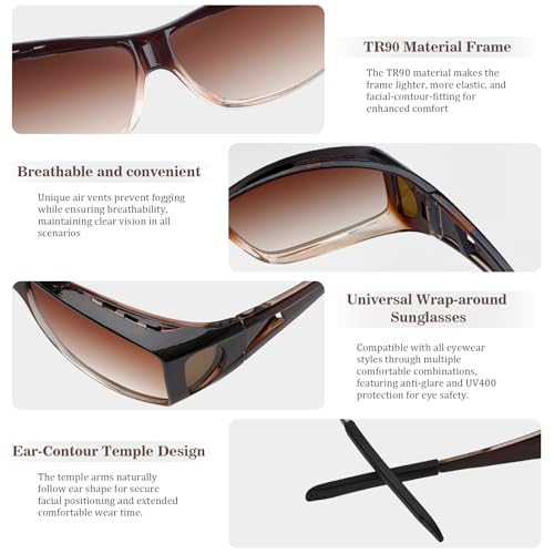 Fit Over Glasses for Men Wrap Around Shades Women Polarized UV400 Protection3