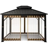 THE STYLE SUTRA® Outside Canopy Large Louvered Pergola Rectangular 10 Outdoor Gazebo Netting Khaki 10x12FT|1 Piece Rectangle Camping Net