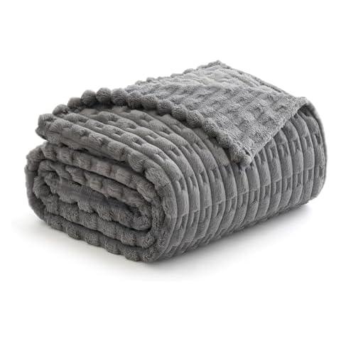 MIULEE Soft Fleece Throw Blanket Grey Cover